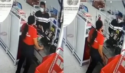 Ladrón grabado en cámara de seguridad. 