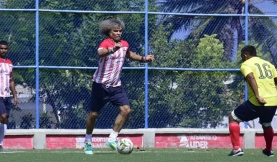 Carlos 'el Pibe' Valderrama durante un partido de exhibición. 