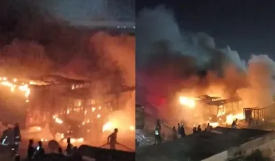 Incendio en parqueadero. 