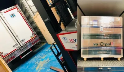 Imágenes de las vacunas que llegaron.