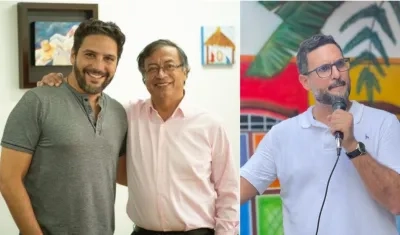 Agmeth Escaf y Gustavo Petro, en la otra foto Miguel Ángel Del Río.