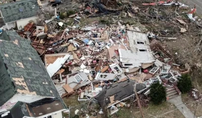 Una imagen captada por un dron de la tragedia por los tornados en Estados Unidos.