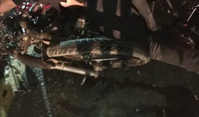 Una de las motos involucradas en el accidente. 