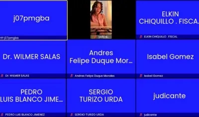Yelly Andrea Ospina Prieto durante la audiencia virtual este lunes. 