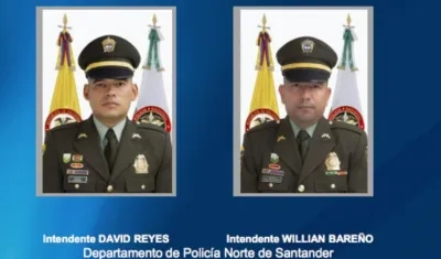 Los dos policías fallecidos en el atentado terrorista. 