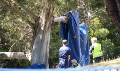 Así quedó el castillo inflable en Tasmania.