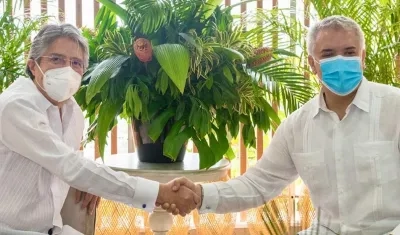 Los presidentes Guillermo Lasso e Iván Duque.