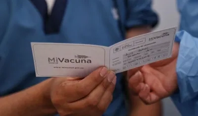 Certificado de vacunación. 
