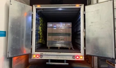 Imagen de las dosis que llegaron.