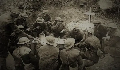 Imagen de la tregua de Navidad de 1914.