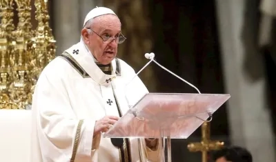 El Papa Francisco durante la homilía.