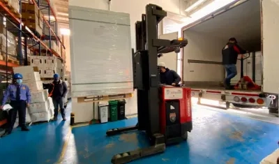 Imagen de las vacunas que llegaron.