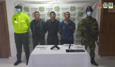 Los tres presuntos integrantes del 'Clan del Golfo'. 
