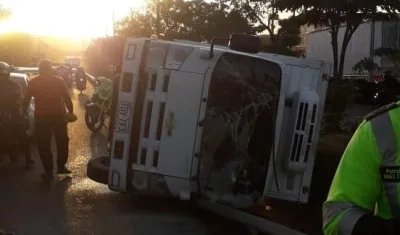 Furgón accidentado. 