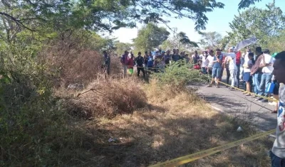 Lugar donde fue encontrado el cuerpo de la mujer. 