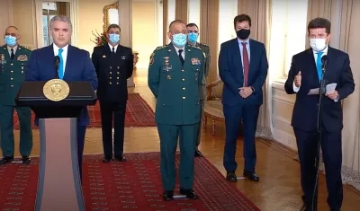 El Ministro de Defensa, Diego Molano, durante intervención.