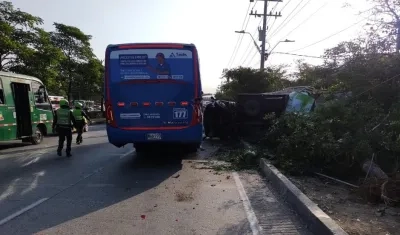 Aspecto del accidente. 