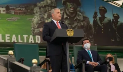 El Presidente Duque y el Ministro Diego Molano.