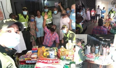 Los abuelitos agradecieron la entrega de los alimentos.