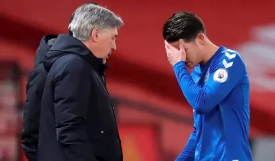 Carlo Ancelotti y James Rodríguez. 