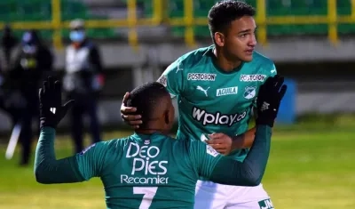 El cartagenero Jhon Vásquez, celebrando el gol del triunfo.