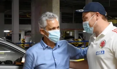 Reinaldo Rueda a su arribo a Barranquilla. 