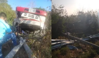 Aspecto del accidente de tránsito. 