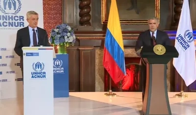 Alto Comisionado de Acnur, Filippo Grandi, y el Presidente Duque.