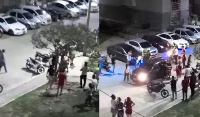 Momento en que el hombre era montado a un vehículo particular para ser llevado a un centro asistencial. 