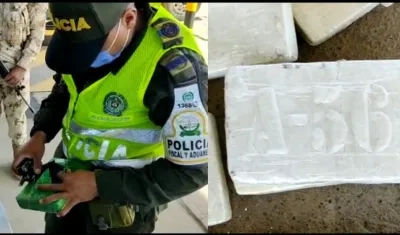 Droga decomisada por las autoridades en la Guajira. 