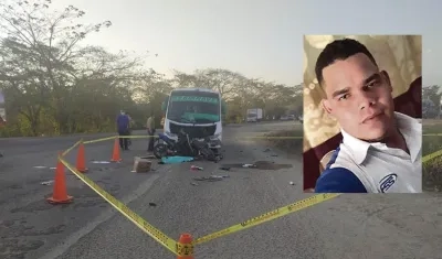 Osnaider Alberto Borja Torregrosa pereció con su hijo tras ser embestidos por esta buseta. 