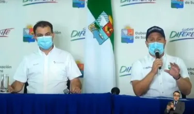 Alcalde de Sincelejo, Andrés Gómez, y gobernador de Sucre, Héctor Olimpo Espinosa.