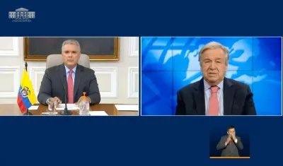 Iván Duque y António Guterres.