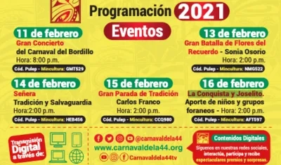La agenda carnavalera.
