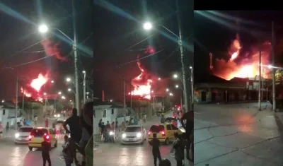 Momento en que ocurrió el incendio. 
