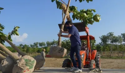 El alcalde de Barranquilla, Jaime Pumarejo, en su visita al vivero 'Río Dulce'.