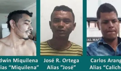 Los tres reclusos que se fugaron. Alias 'Caliche' se entregó posteriormente. 