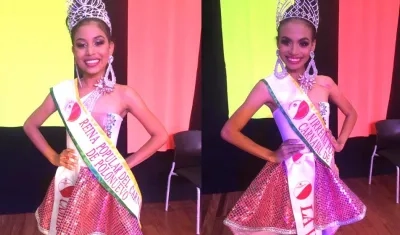 Las reina y virreina popular del Carnaval de Polonuevo.