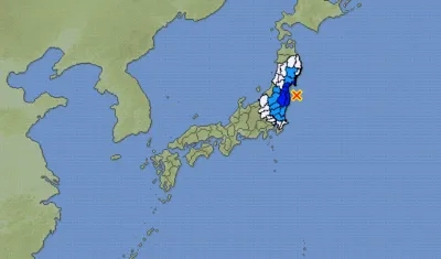 Mapa del sismo en Japón.