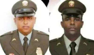 Patrulleros Pablo Manuel Mosquera López y Luis Manuel Beltrán Martínez.