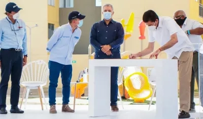 El Presidente Duque con el Alcalde Rodolfo Ucrós