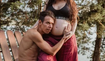 Rigoberto Urán con su esposa Michelle Durango.