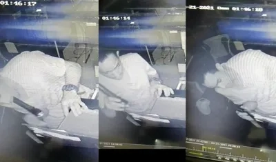 Uno de los ladrones quedó grabado en las cámaras de seguridad. 