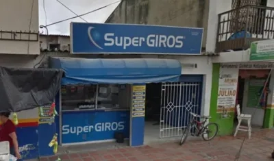 Local de SuperGiros atracado en la mañana de este lunes. 