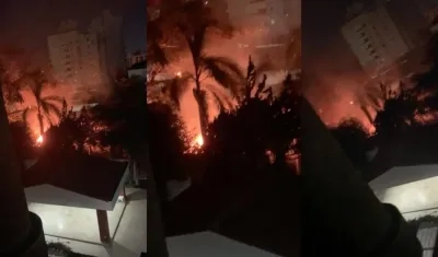 Imagen del incendio de este lunes.