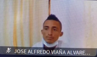 José Alfredo Viaña Alvarez durante la audiencia virtual de este miércoles. 