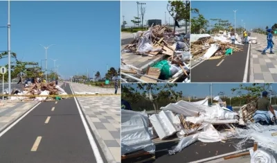 Un día después de lo que el viento ocasionó para decenas de artesanos en el Gran Malecón del Río.