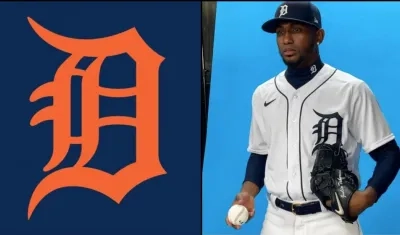 Julio Teherán con el uniforme de los Tigres de Detroit. 