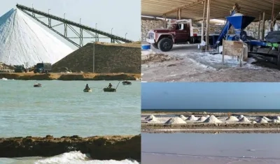 Usaba motobombas y otros elementos para sacar la sal.