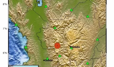 Sismo con epicentro en Urrao.